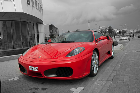Ferrari, bil, rød, sportsvogn, luksus, jord køretøj, superbil