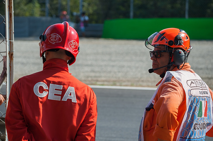 pomocy, ewakuacji pożarowej, Autodromo, Monza, Formuła 1, śledzić