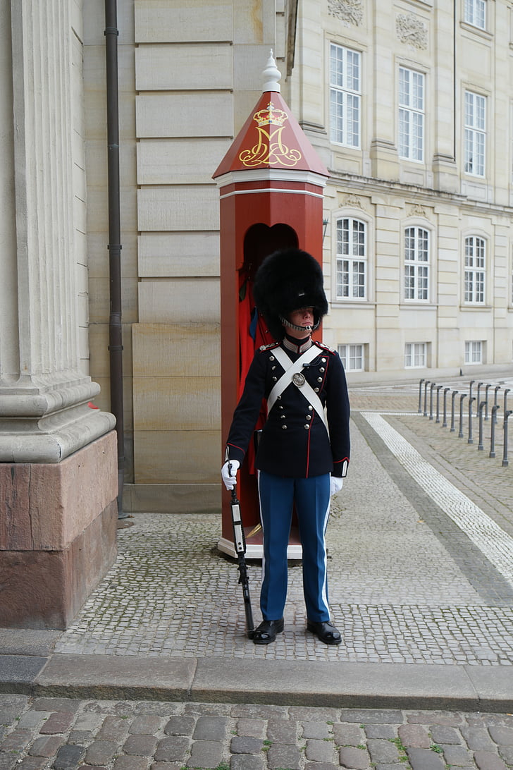amalienborg, royal castle, royal guard, copenhagen, attraction, security, tradition