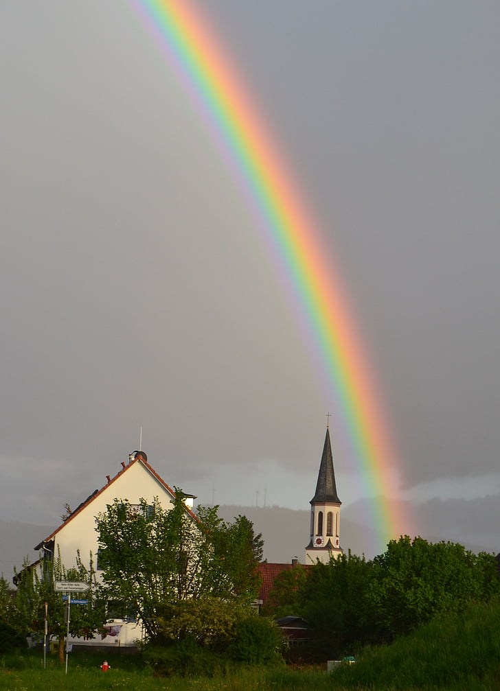 regnbue, vörstetten, Emmendingen, Freiburg, svømme, Tyskland, natur