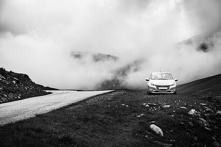 muntanya, cotxe, Peugeot, 208, viatges, carretera, Roadtrip