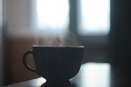 silhouette, image, teacup, black, cup, mug, coffee