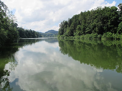 gübsensee, st gallen, lake, nature, landscape, reflect, clouds