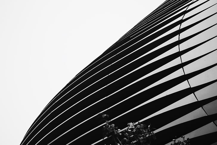 Resumo, arquitetura, preto e branco, edifício, negócios, contemporânea, projeto