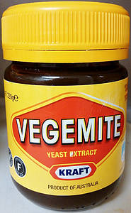 vegemite, spread, yeast, extract, salty, jar