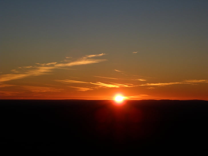 solnedgang i namibia, solnedgang, vinter i namibia, natur, skumring, solen, himmelen
