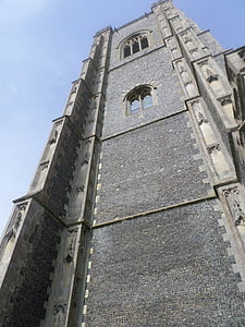 Lavenham kostel, kostelní věž, věž, kámen, Architektura
