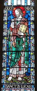 kirkko, ikkuna, kirkon ikkunan, Apostoli, Lukas, lasimaalaus, usko