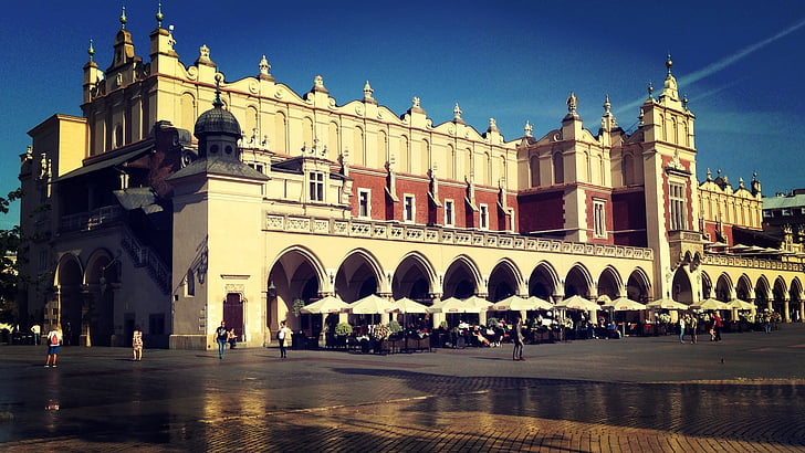 Kraków, trasa hall sukiennice, Polen, marknaden, arkitektur, monumentet, gamla stan