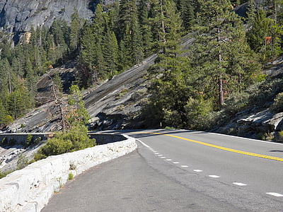 weg, reizen, Verenigde Staten, Yosemite, landschap, natuur, snelweg