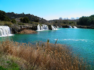 Laguna, water, natuur, Spanje, waterval, landschap, lagunes van ruidera