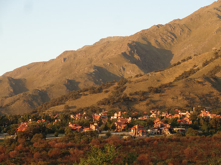 huse, Mountain, Argentina, landskab, naturskønne, by, Hill