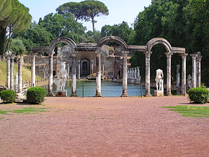 Villa adriana, villa van Hadrianus, Tivoli, Italië, Europa, oudheid, ruïne