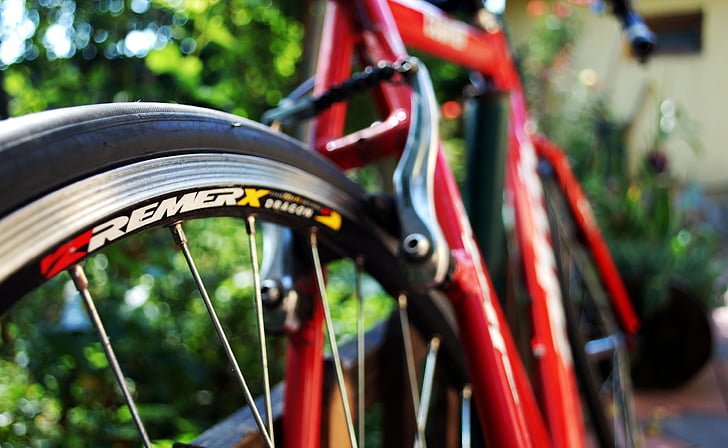 bicicletes, bicicleta, entelar, frens, close-up, equips, a l'exterior