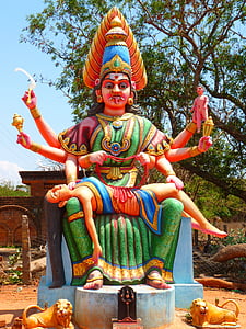 Figura del tempiale, Tempio, colorato, India, culture, religione, Asia
