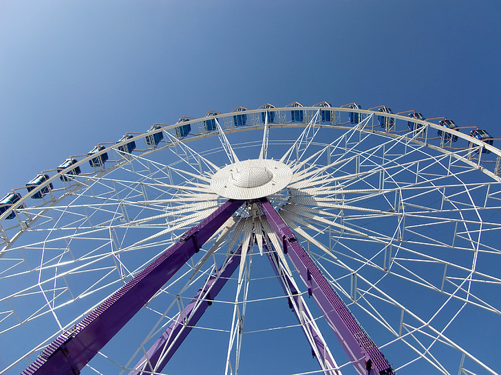ferris wheel, fairground, oktoberfest, folk festival, ride, carnies