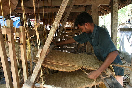 ύφανση, αργαλειό χέρι, αργαλειός, εργαζόμενος, αγροτικό εργάτη, Ινδία