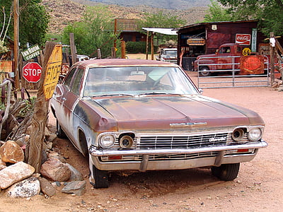 auto, Route 66, vanha, vanha auto, ajoneuvon, Oldtimer, yhdysvaltalainen