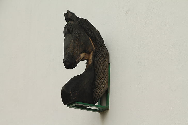 cheval, bois, statue de, animal