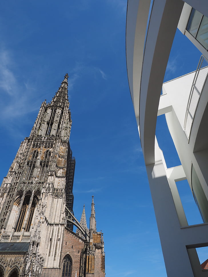 Cathédrale d’Ulm, Münster, maison de ville, bâtiment, Église, tour, Ulm
