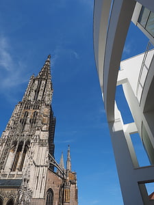 Catedral d'Ulm, Castell de Münster, casa de poble, edifici, l'església, Torre, Ulm