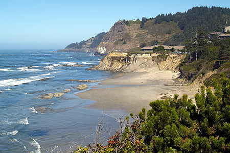 csendes-óceáni, tengerpart, Oregon, Beach, nyári, homok, Amerikai Egyesült Államok