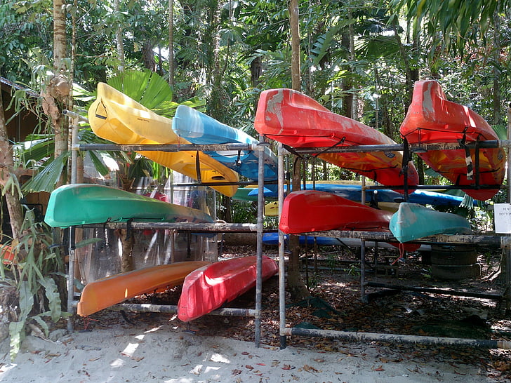 kayaks, color, kayaking, sport, outdoors, leisure, activity