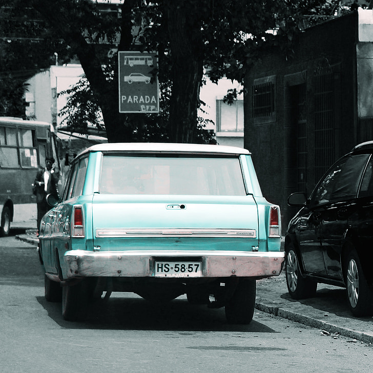 auto, staré, město, auto Antique, ulice