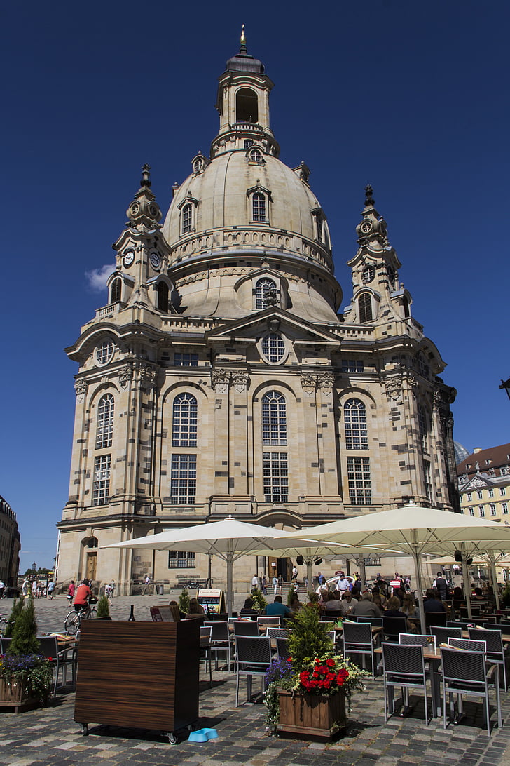 templom, Drezda, Frauenkirche, Németország, épület, kupola, Szászország