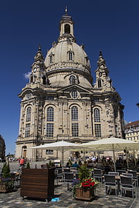 Biserica, Dresda, Frauenkirche, Germania, clădire, cupola, Saxonia