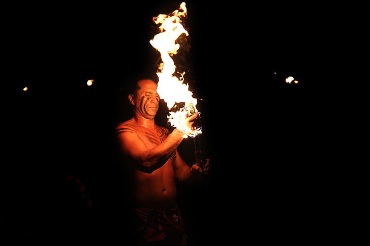 Ball de foc de Hawaii, Hawaii, foc, dansa, flama, entreteniment, home