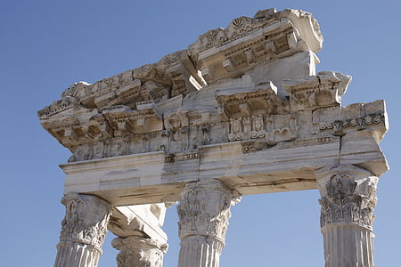 kolonnetittelen, arkeologi, gamle, gresk, arkitektur, stein, kultur