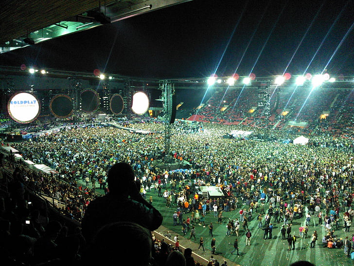 Hall, Arena, konser, müzik, kalabalık, kültürel etkinlikler, Coldplay