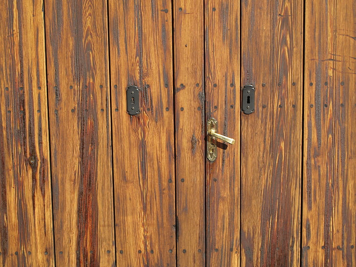 pintu tua, kayu, pintu, lama, bangunan tua, pedesaan, kayu - bahan