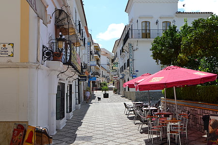 Kavárna, Španělsko, čtverce, ulice, Estepona