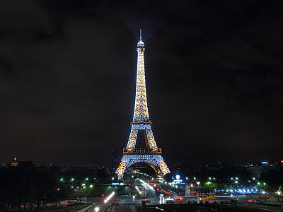 the eiffel tower, france, paris, night view