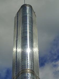 New york city, grattacielo, costruzione, cielo, nuvole, hotel internazionale Trump, Torre