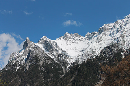 Karwendel, Βαυαρικές Άλπεις, Quad συμβουλή, βουνό, αλπική, χιόνι, άνοιξη