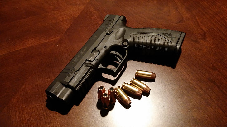 handgun, firearms, pistol, gun, weapon, bullets, ammo