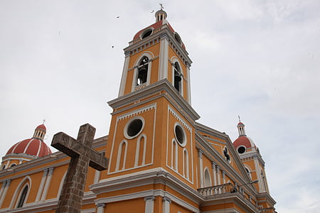 kirke, Nicaragua, arkitektur, katolske, religion, Granada, religiøse