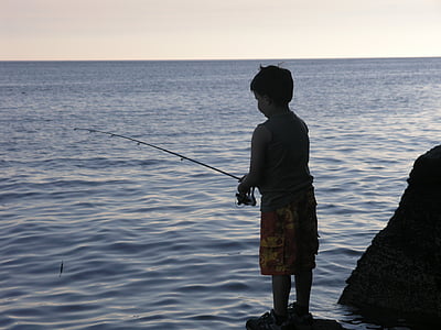 boy, fishing, male, child, leisure, outdoors, kid