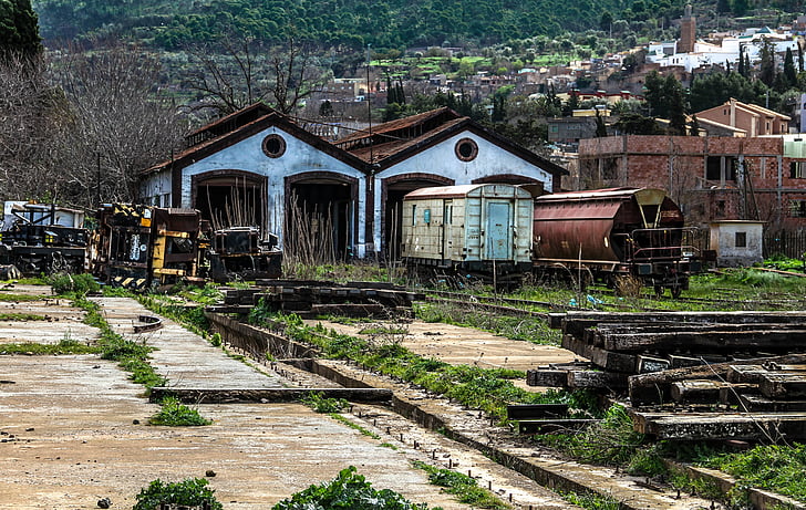 estación de, tren, refugio, Tlemen, Argelia