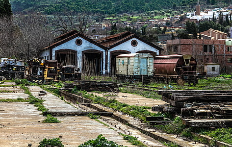 stanica, vlak, prístrešia, tlemen, Alžírsko