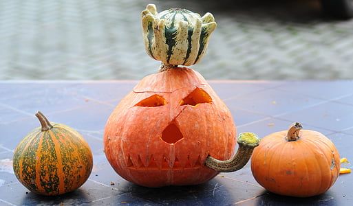 gresskar, Halloween, gresskar spøkelse, oransje, gourd, grønnsaker, oktober