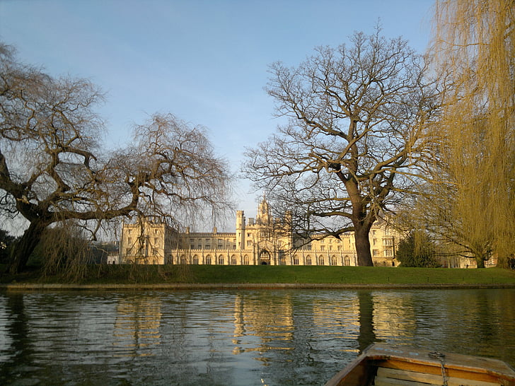 Кеймбридж, стар, колеж, университет, архитектура, исторически, британски