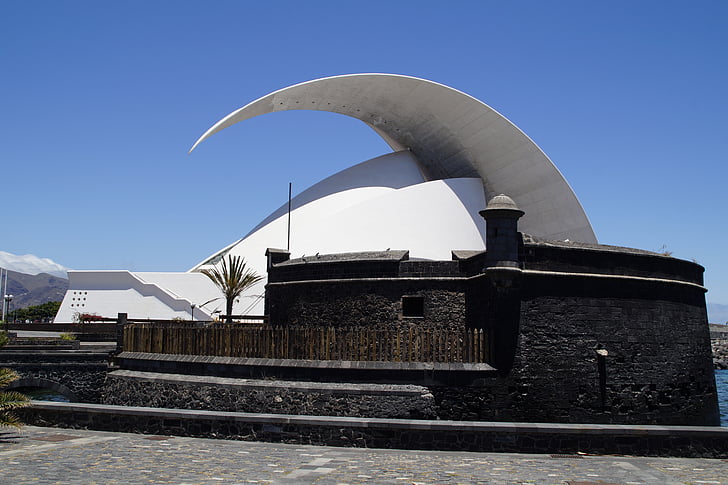 hlediště, music hall, Symfonický orchestr, Tenerife, Santa cruz, Hudba, Architektura