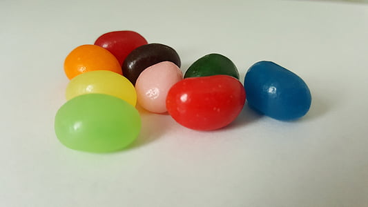 jelly beans, godis, påsk, färgglada, behandla, röd, blå