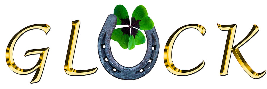 symbol, luck, four leaf clover, horseshoe, good luck, gold, golden