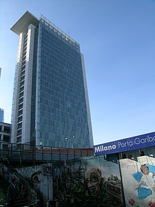 Milan, Porta garibaldi, gratte-ciel, station