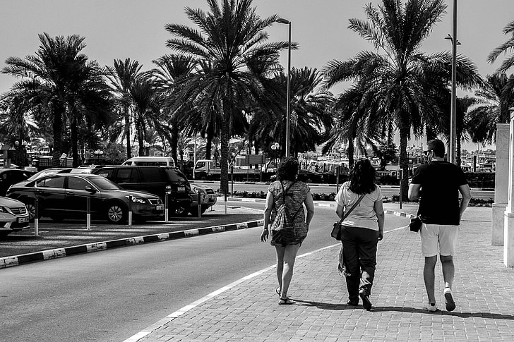 Dubai, gens, Faites une promenade, Tourisme